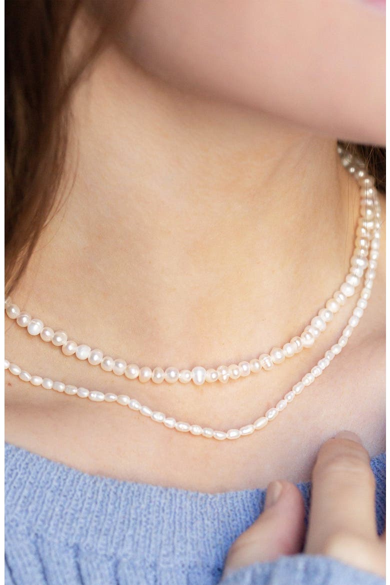 14k Gold Plated Linda Pearl Necklace Everyday Wear Statement Piece, Alternate, color, Gold