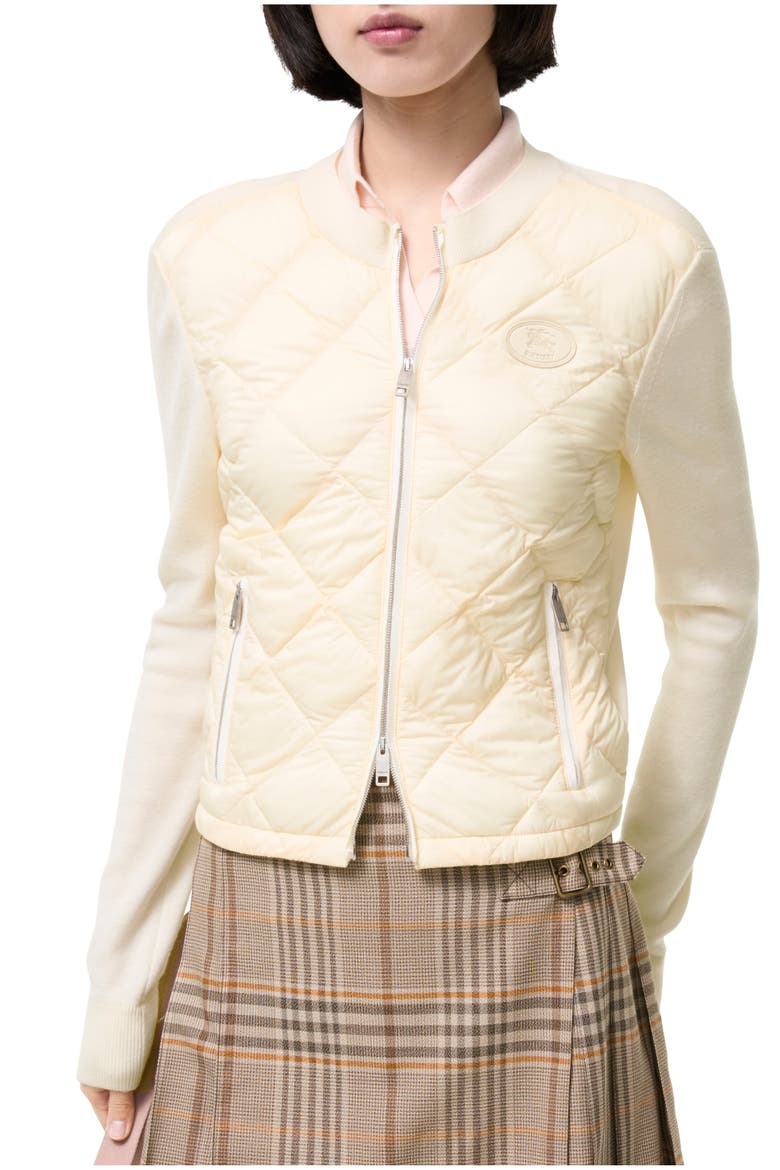 Quilted Nylon and Wool Fulbrook Jacket, Main, color, Ceramic white