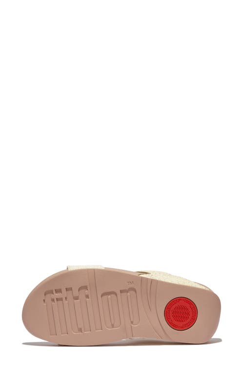 Fitflop Lulu Shimmerweave Platform Slide Sandal In Stone Beige Mix