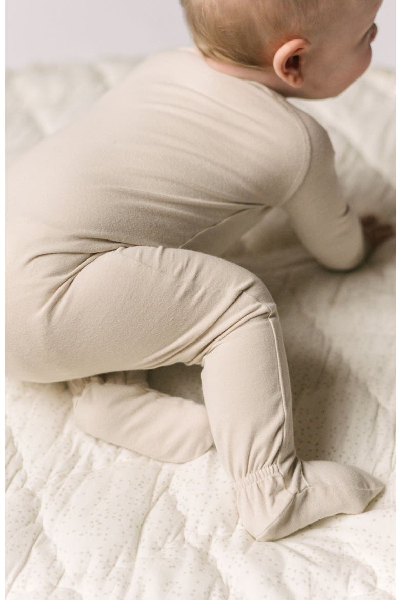 Fitted Organic Cotton One-Piece Footie Pajamas, Alternate, color, NATURAL