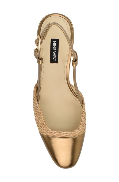 Nine West Unda Slingback Cap Toe Pump In Bronze