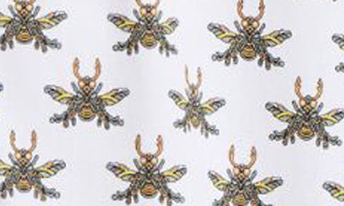 Paisley & Gray Brian Beetle Print Stretch Cotton Dress Shirt In White