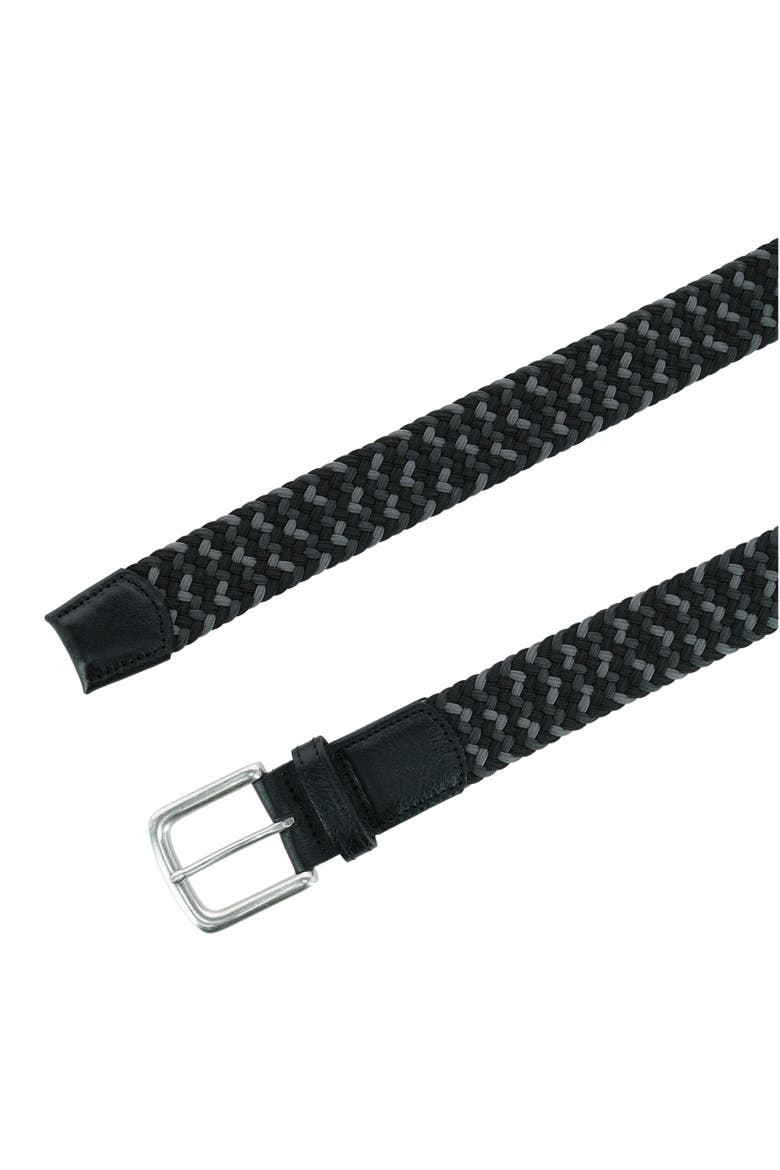 Chandler Mixed Weave Stretch Belt, Alternate, color, Black and Grey