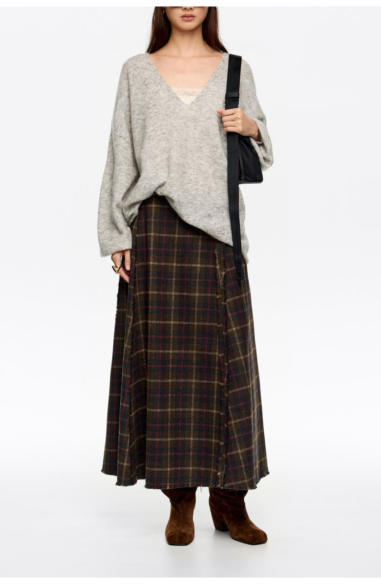 Bimba y Lola Light Gray Mohair Sweater Satin Inner Top, Alternate, color, Light Grey