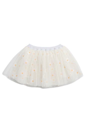 DOE A DEAR DOE A DEAR KIDS' FLORAL SEQUIN MESH TUTU SKIRT 