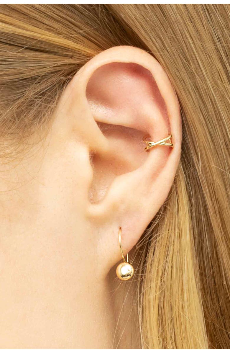 Oradina 14K Gold Buttoned Up Drop Earrings, Alternate, color, Yellow Gold