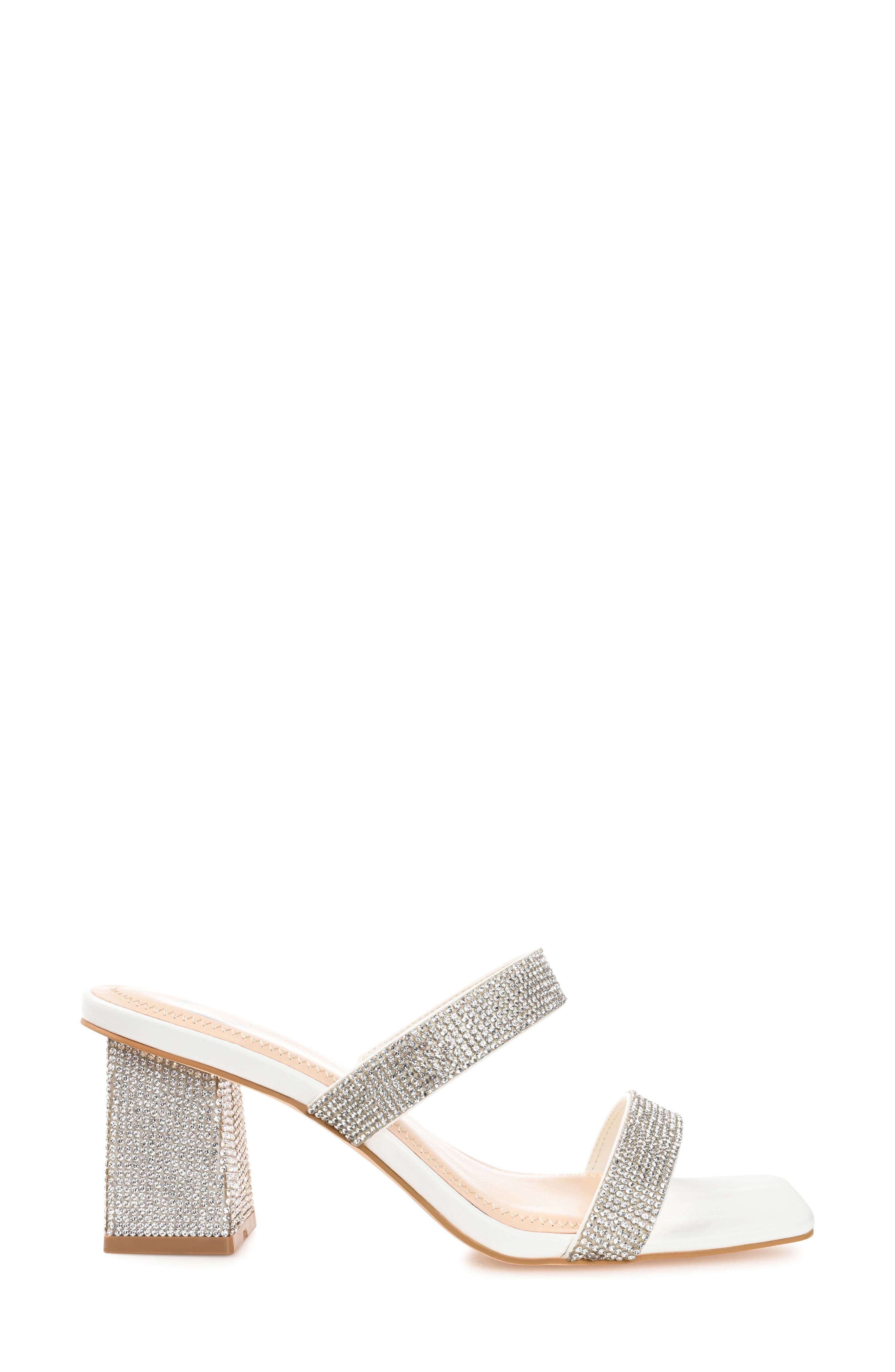 Journee Collection Shandee Heeled Sandal, Alternate, color, White