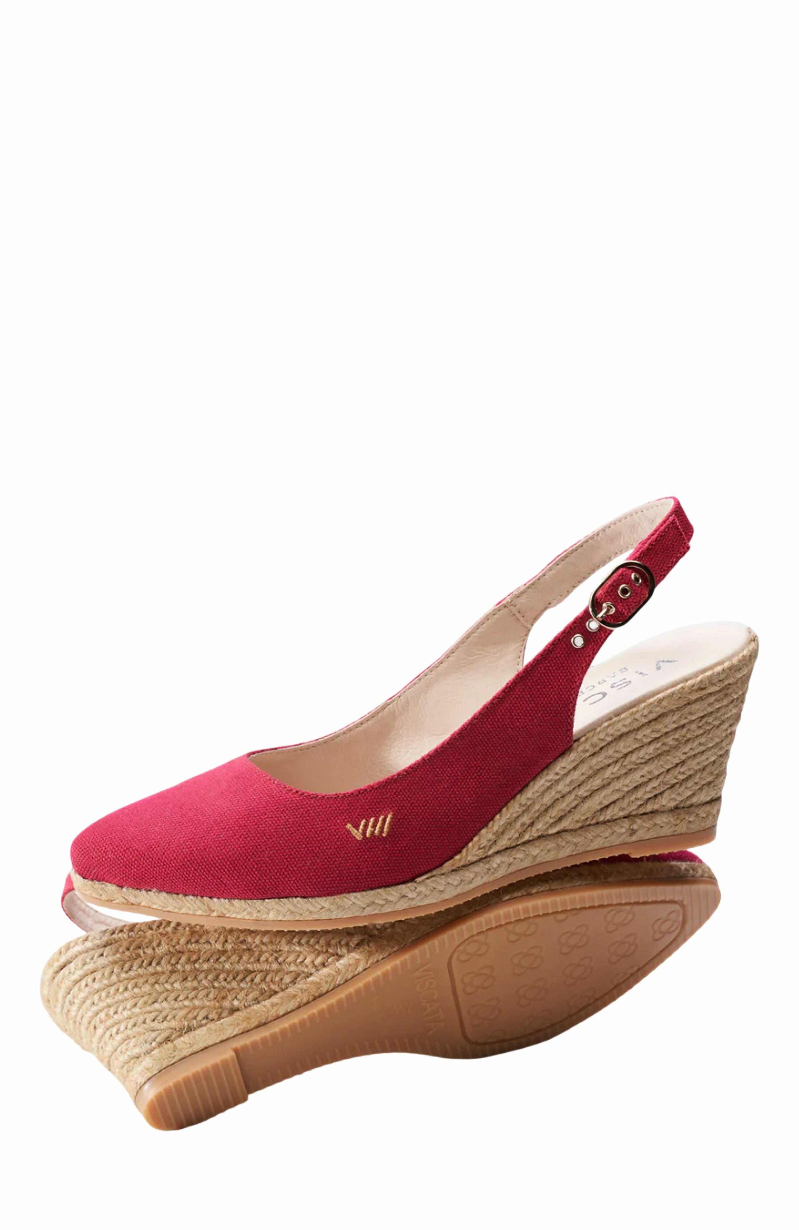 Palomera Canvas Espadrille Wedges, Alternate, color, Cherry