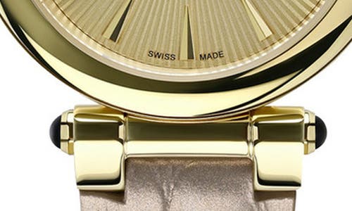 Ferragamo Idillio Leather Strap Watch, 36mm In Gold