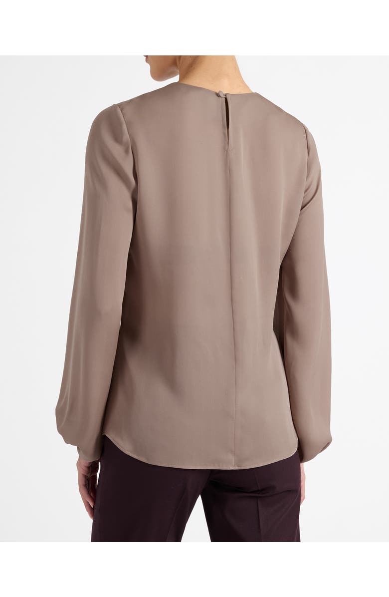 Santorelli Elena Long Sleeve Twist Neckline Blouse in Silk Charmeuse, Alternate, color, Dusty Mauve