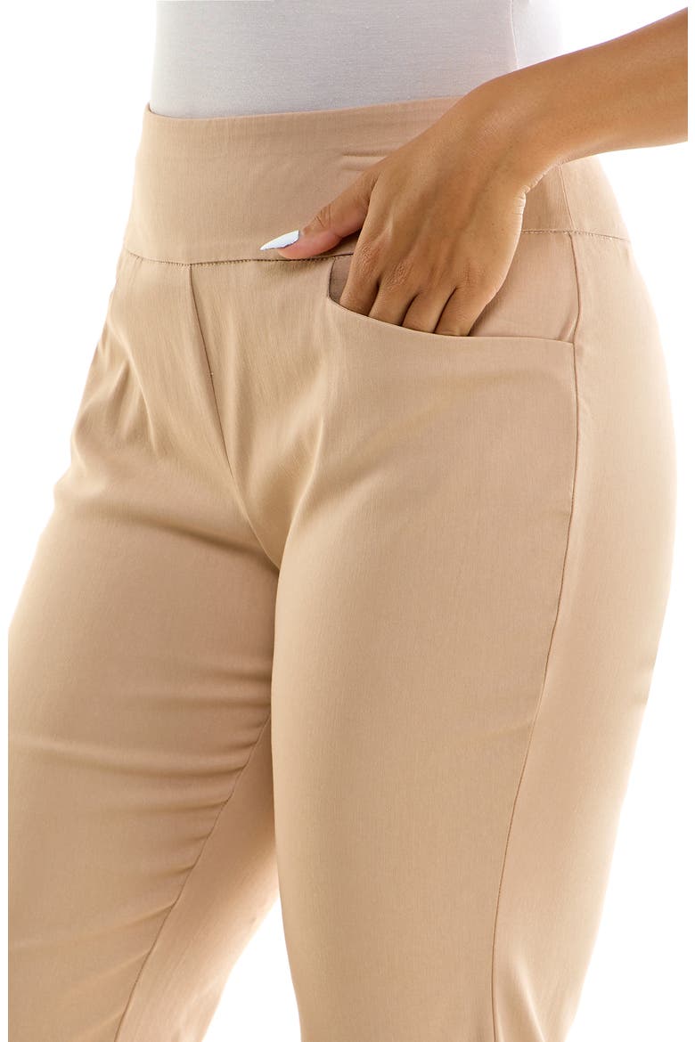 Millennium Pull On Crop Pants, Alternate, color, ALMOND