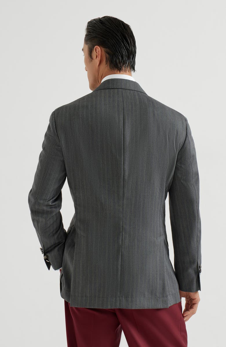 Brunello Cucinelli Virgin wool blazer, Alternate, color, Dark Grey