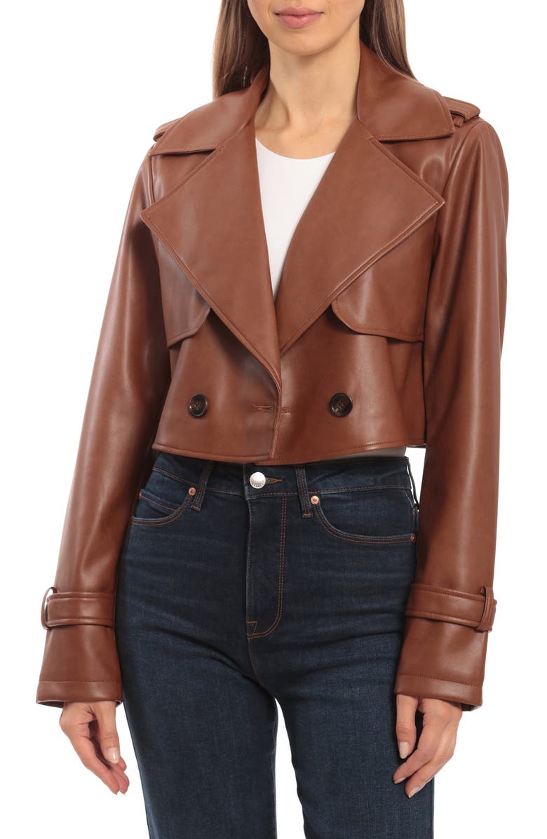 Avec Les Filles Cropped Trench Jacket, Alternate, color,