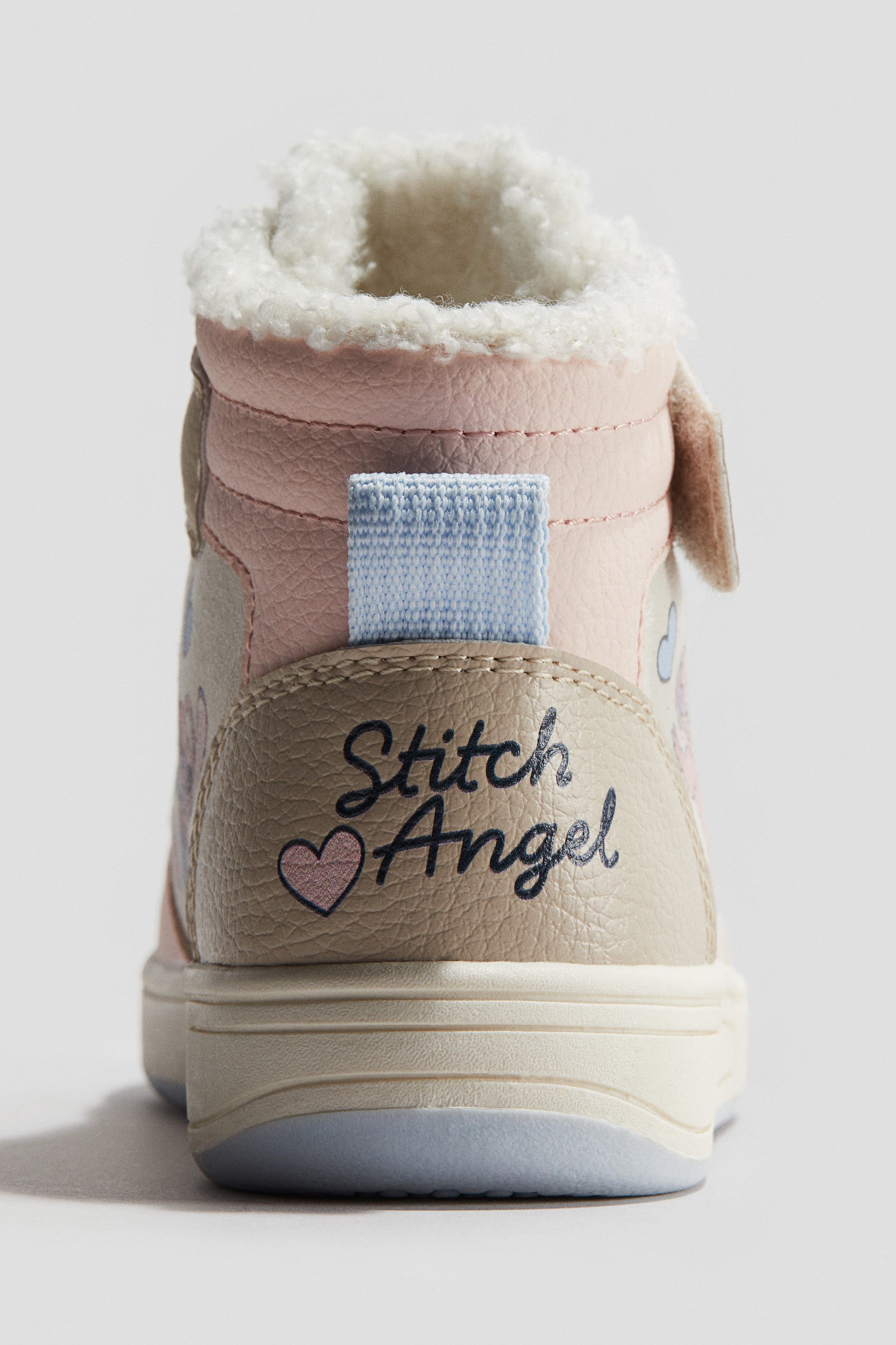 H&M Warm-lined Hi-top Trainers, Alternate, color, Beige/Lilo & Stitch