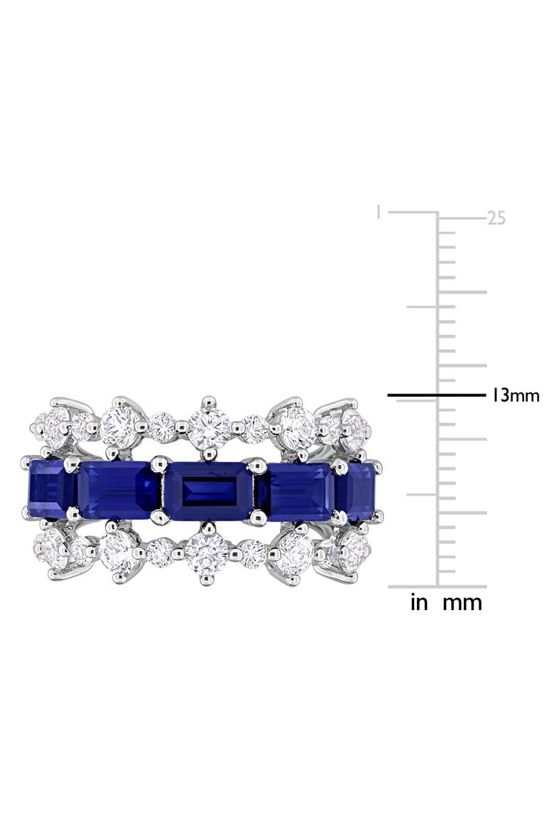 Sterling Silver Lab Created Blue Sapphire & Lab Created White Sapphire Ring, Alternate, color, BLUE