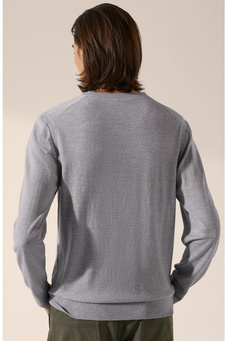 Cole Merino V-Neck Sweater, Alternate, color, Heather Grey