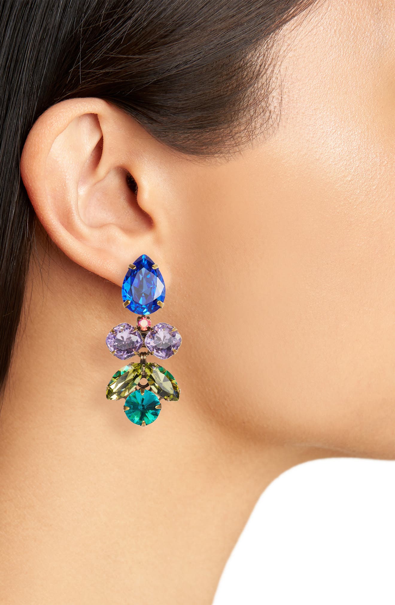 Sorrelli Lotus Flower Crystal Drop Earrings (Women) | Nordstrom