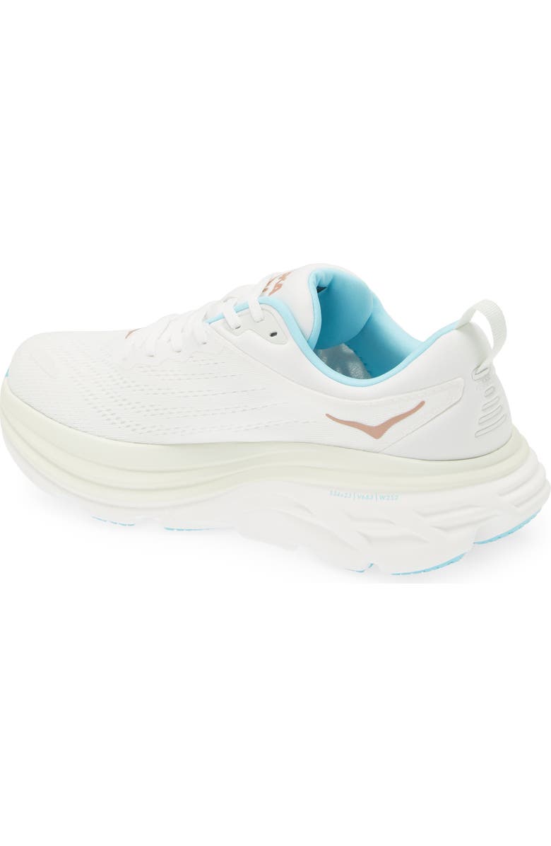 HOKA Bondi 8 Running Shoe, Alternate, color, Frost / Rose Gold