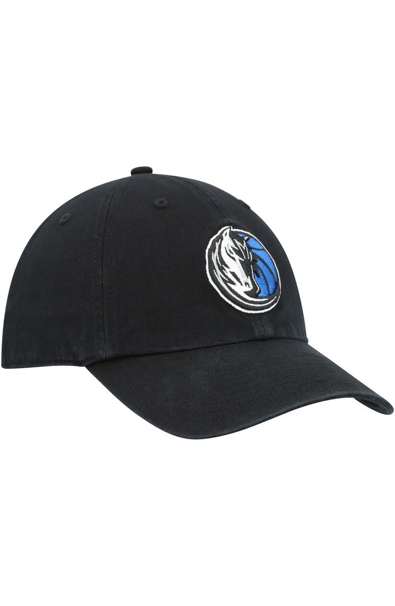 '47 Men's '47 Black Dallas Mavericks Team Logo Clean Up Adjustable Hat, Alternate, color,