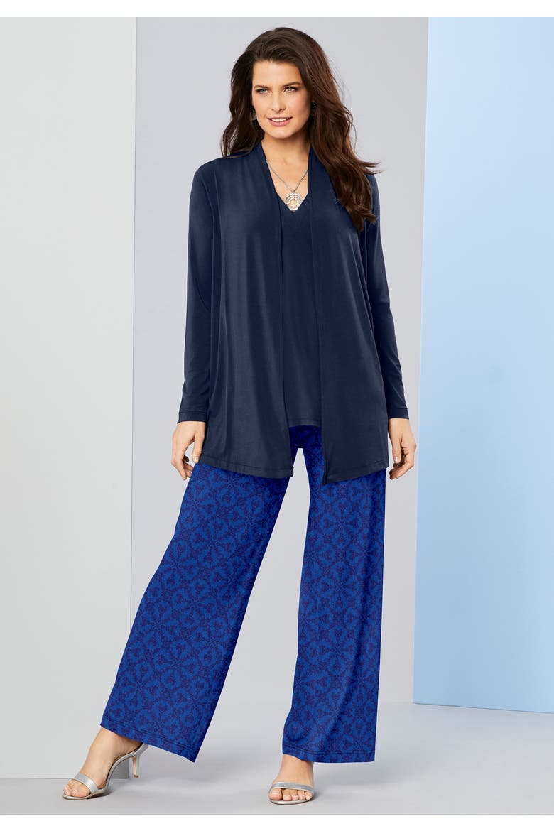Ultrasmooth® Fabric Wide Leg Pant, Alternate, color, BLACK