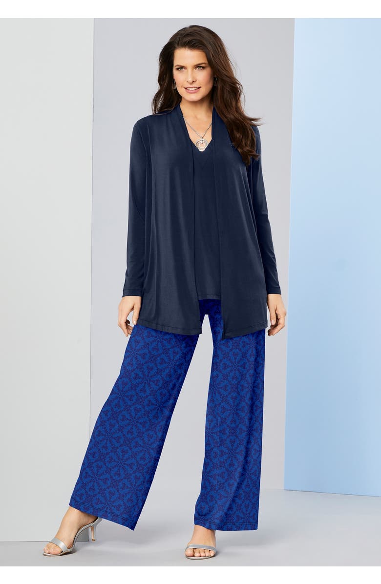 Roaman's Ultrasmooth<sup>®</sup> Fabric Wide-Leg Pant, Alternate, color, Black
