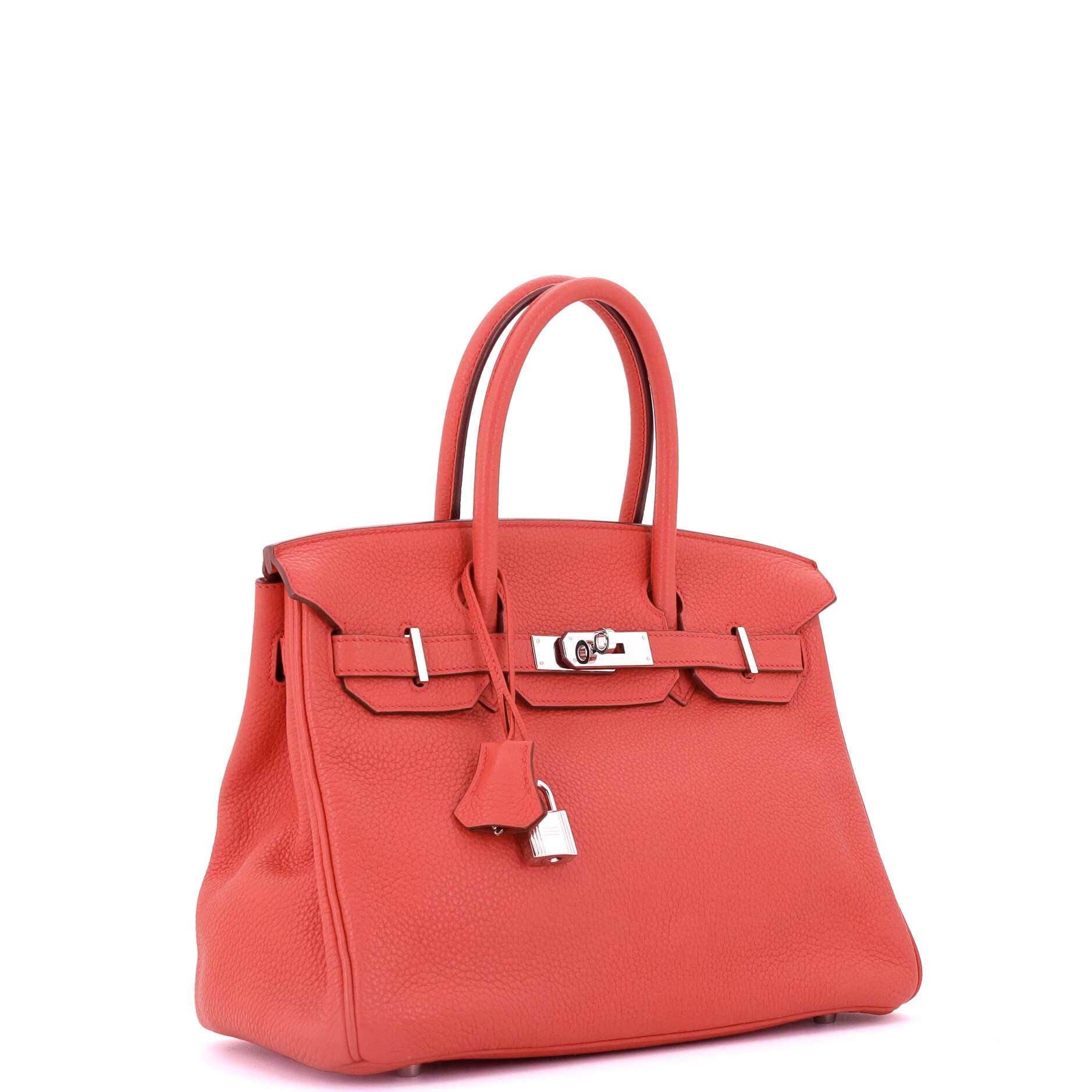 Pre-Owned Hermes Birkin Handbag Pink Clemence with Palladium Hardware 30, Alternate, color, Bougainvillier