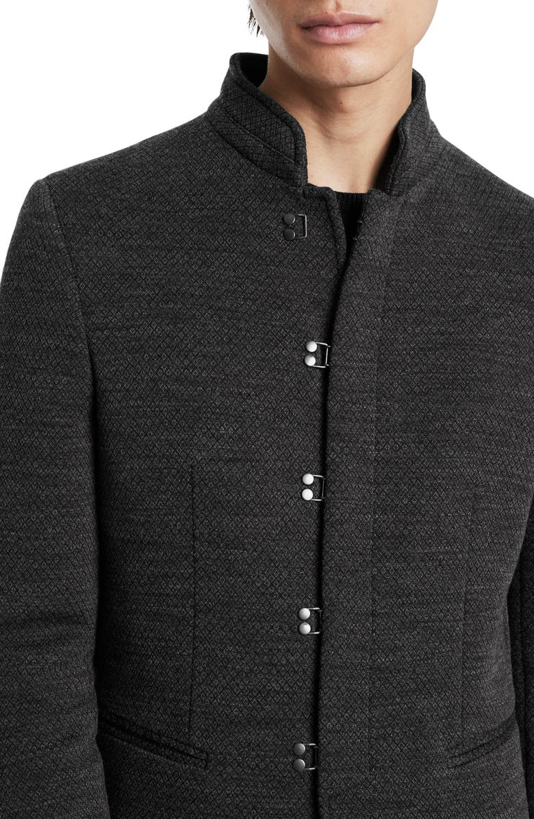 John Varvatos Slim Fit Hook & Bar Knit Wool Coat, Alternate, color,