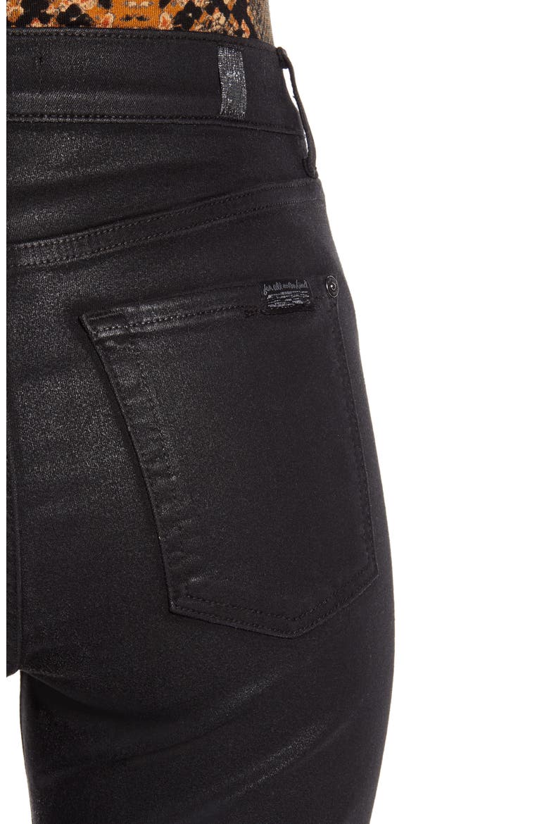 7 For All Mankind® Slim High Waist Ankle Kick Jeans, Alternate, color, BLACK