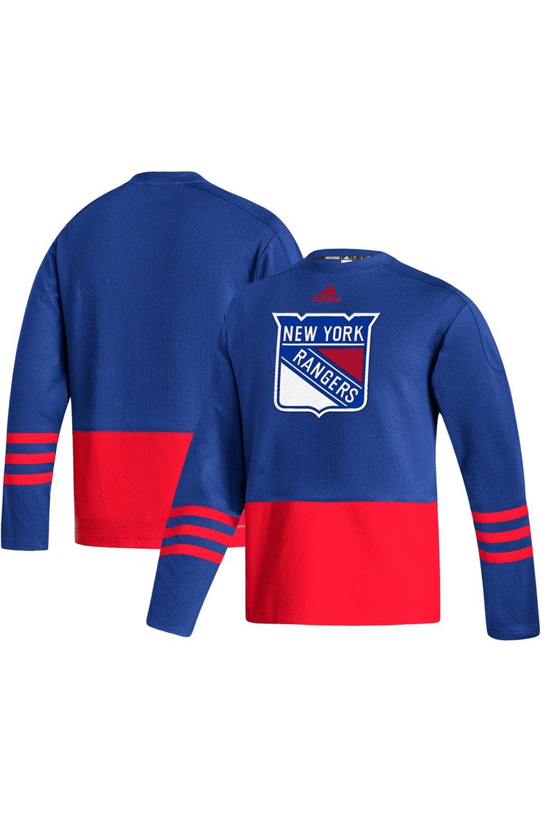 Men's adidas Royal New York Rangers Logo AEROREADY Pullover Sweater, Main, color, Royal