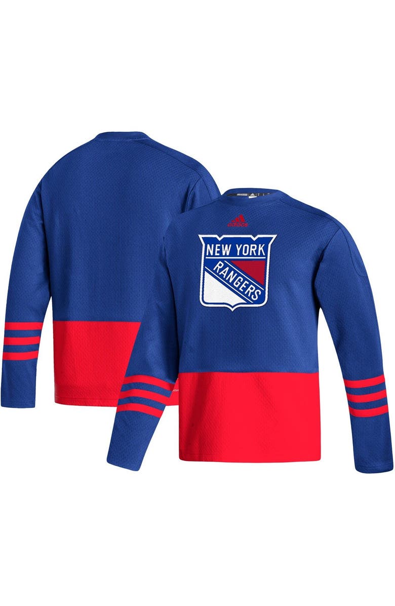 adidas Men's adidas Royal New York Rangers Logo AEROREADY Pullover Sweater, Main, color, 