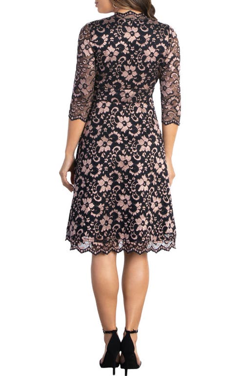 Kiyonna Mon Cherie Lace Cocktail Dress In Multi