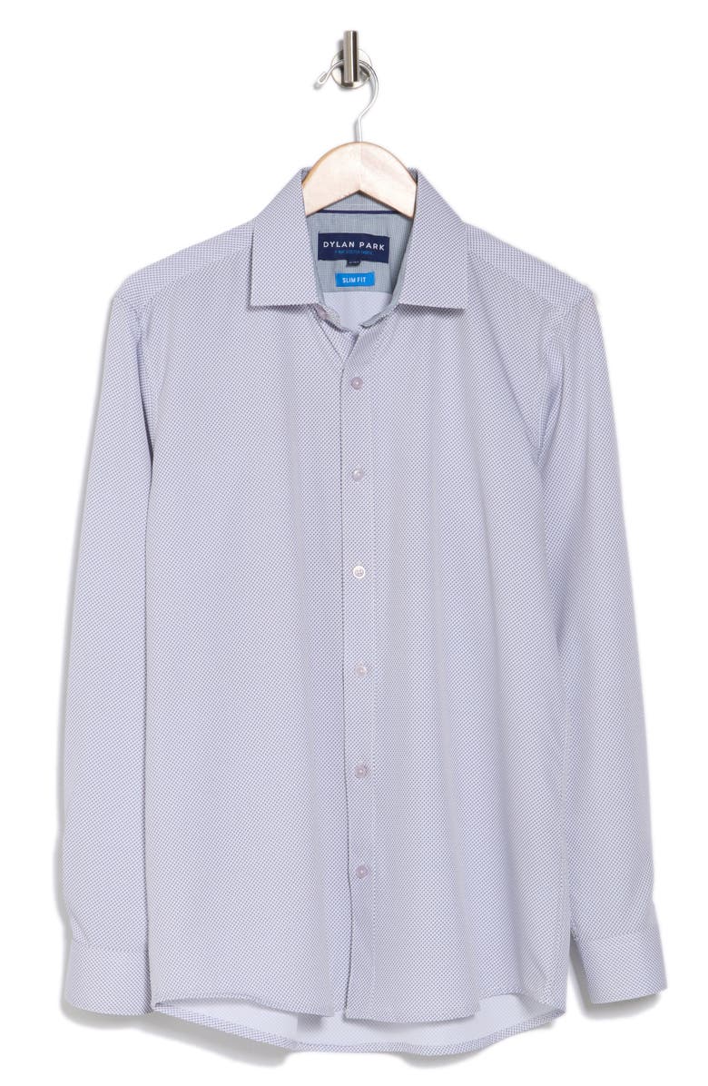 DYLAN PARK Slim Fit Performance Stretch Button-Down Shirt, Alternate, color, White