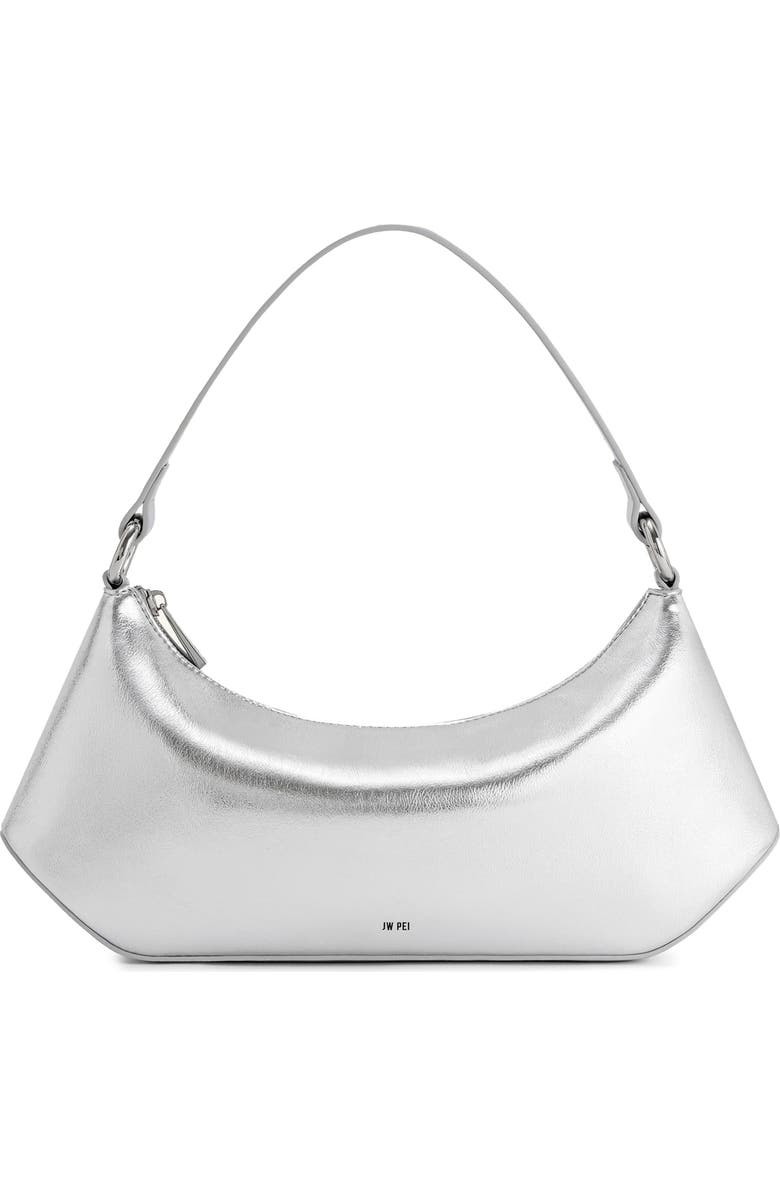 JW PEI Lily Faux Leather Shoulder Bag, Main, color, Silver