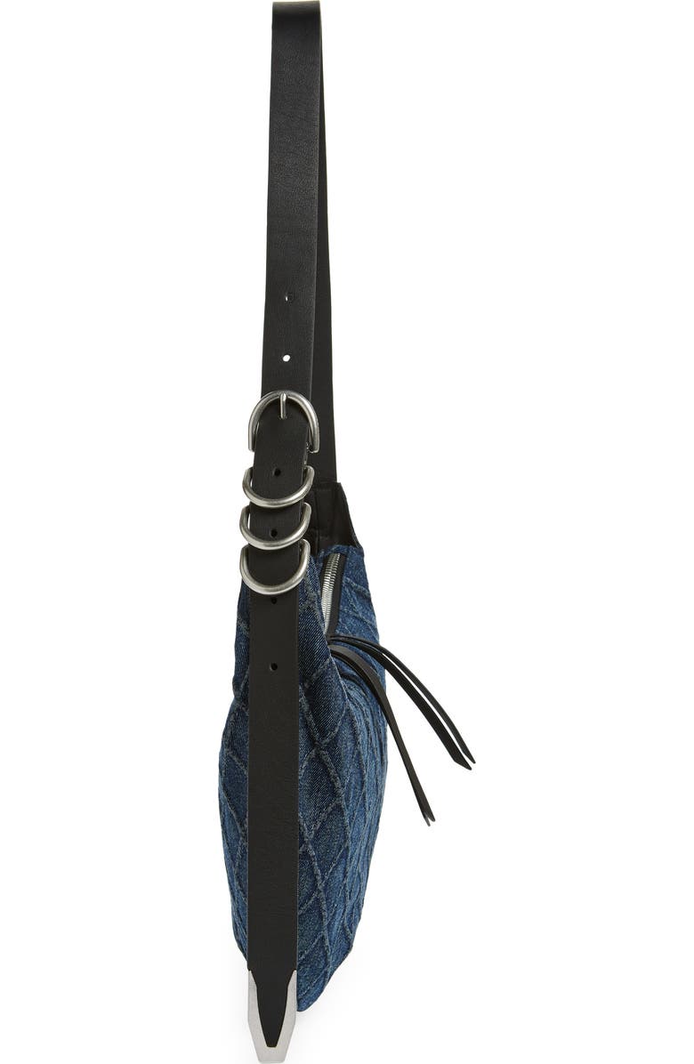 rag & bone Mini Spire Denim Hobo Bag, Alternate, color,