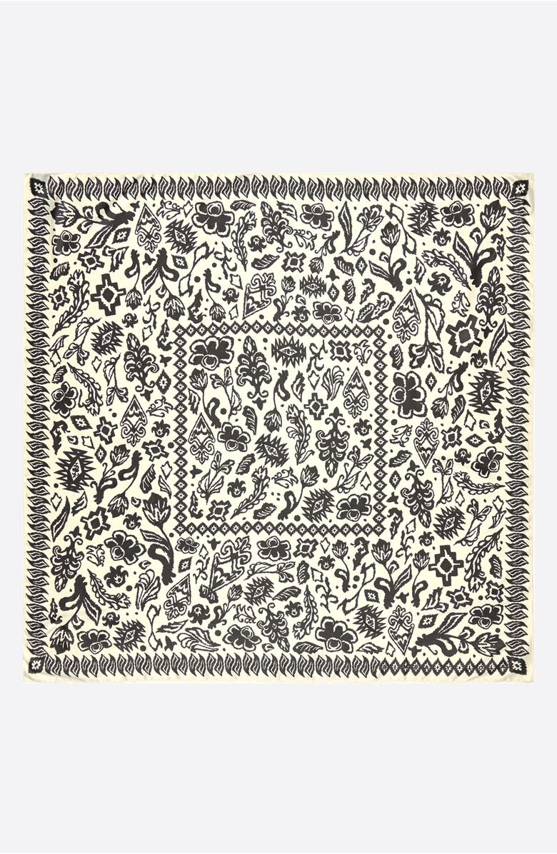Bimba y Lola Two-tone Ikatmix print scarf, Main, color, Ivory