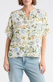 T Tahari Split Neck Shirt