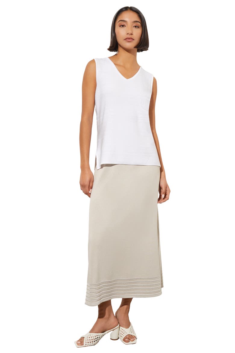 Stripe Hem A-Line Knit Skirt, Alternate, color, LIMESTONE