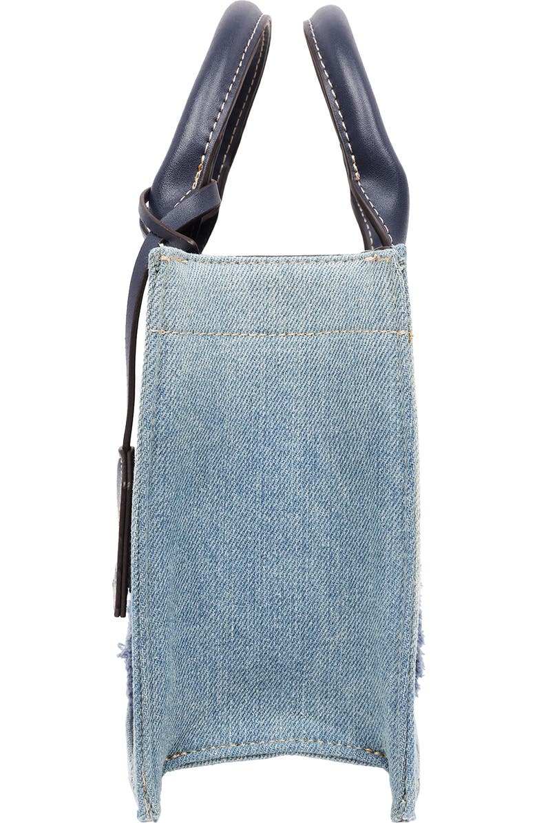 True Religion Frayed Denim Modern Tote Bag, Alternate, color, Denim/ Blue