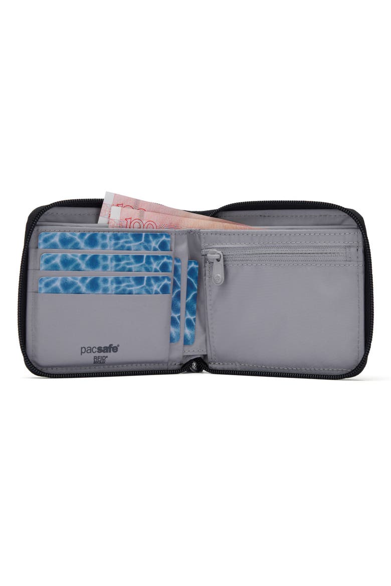 RFIDsafe Zip Around Wallet, Alternate, color, Jet Black