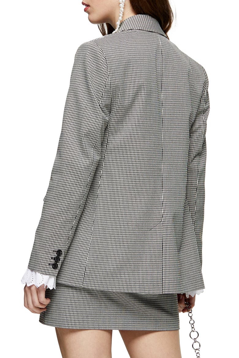 Mini Dogtooth Double Breasted Blazer, Alternate, color, BLACK MULTI