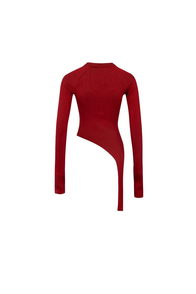 Your *Itch 2 Tones Rib Long Sleeve Top, Alternate, color, Red