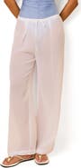 Solid & Striped Ashling Pleated Sheer Cover-Up Pants