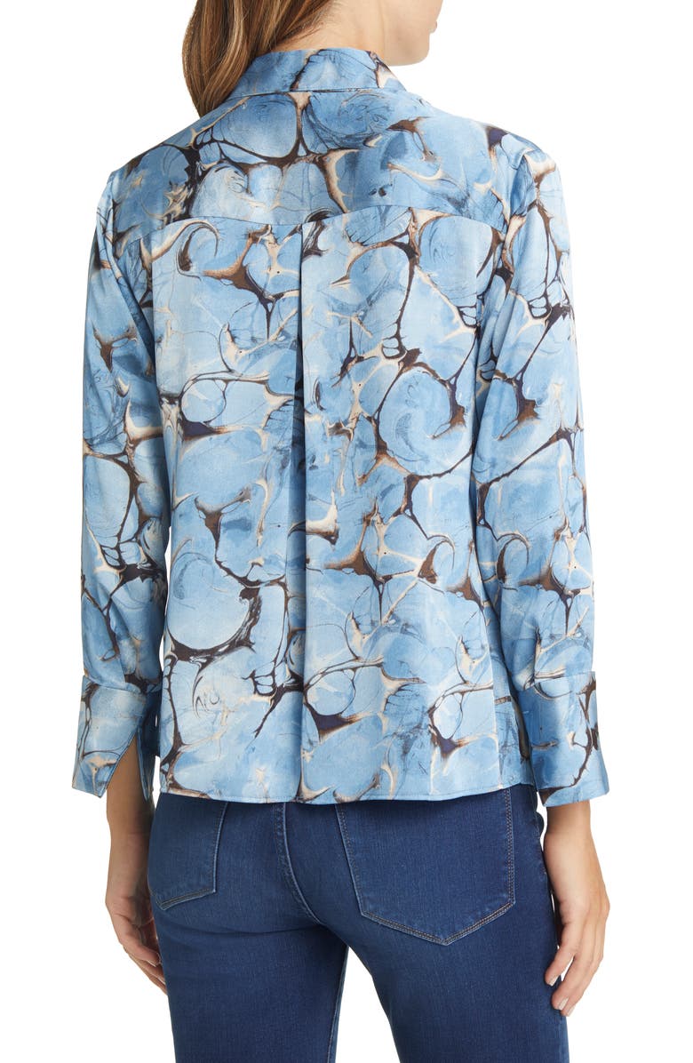 NIC+ZOE Marble Sky Button-Up Shirt, Alternate, color,