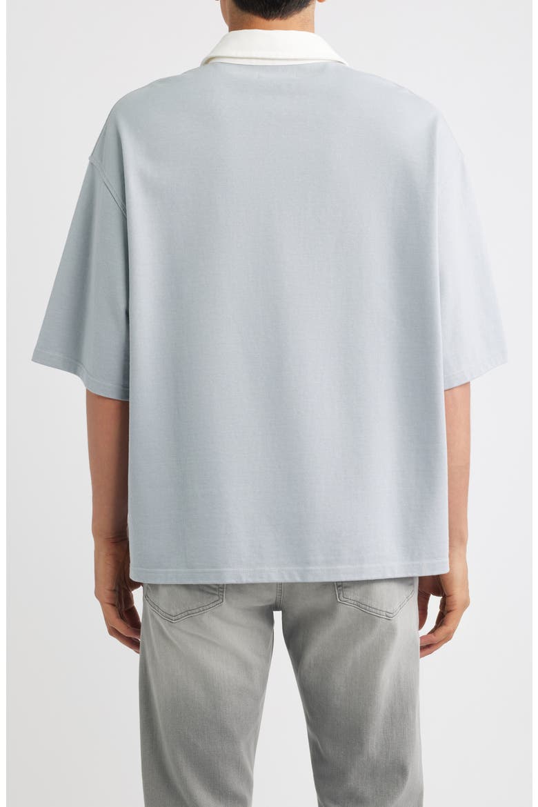 Cotton Half Placket Rugby Polo, Alternate, color, BLUE GREY