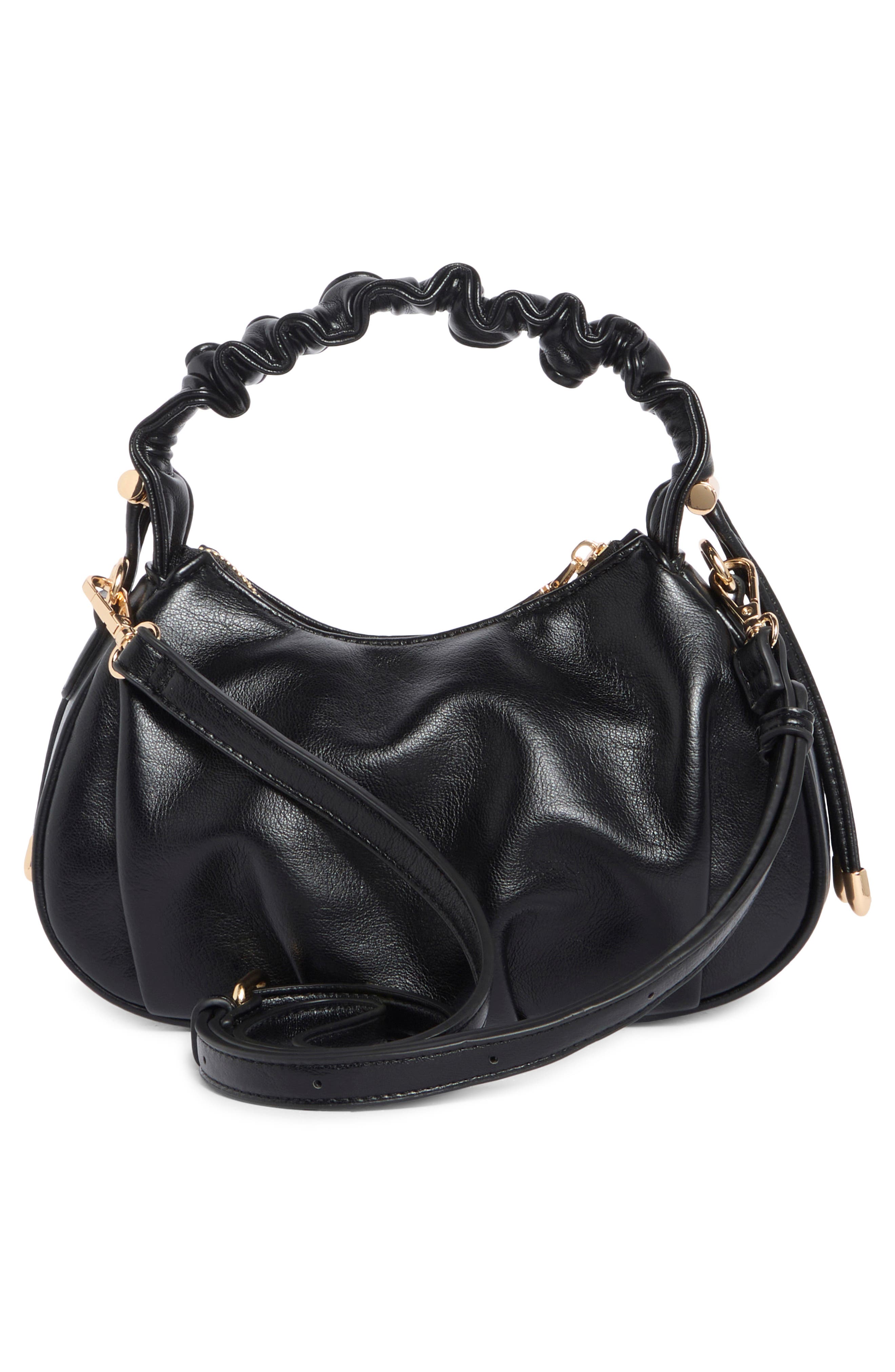 URBAN EXPRESSIONS HANDBAGS Scrunched Handle Crossbody Bag, Alternate, color, Black