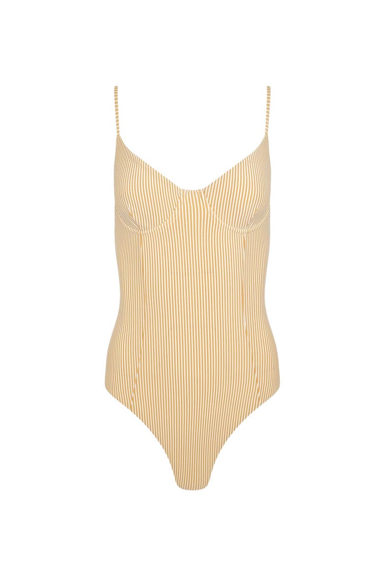Chelsea One-Piece Swimsuit, Alternate, color, Ochre/White