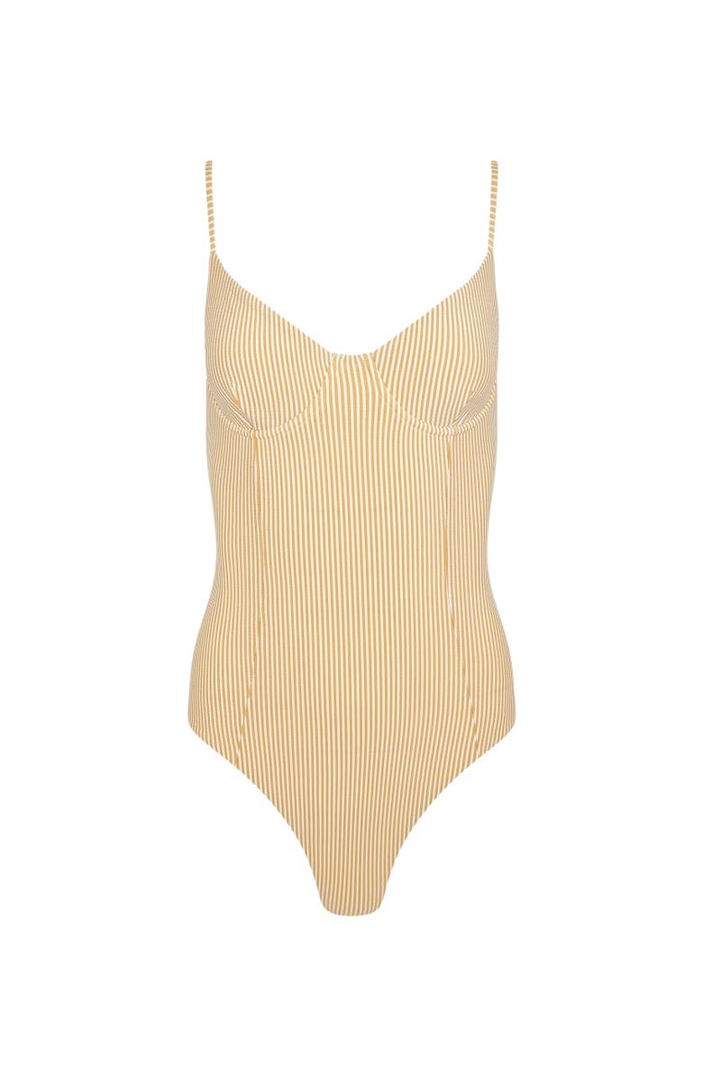 Onia Chelsea One-Piece Swimsuit, Alternate, color, Ochre/White