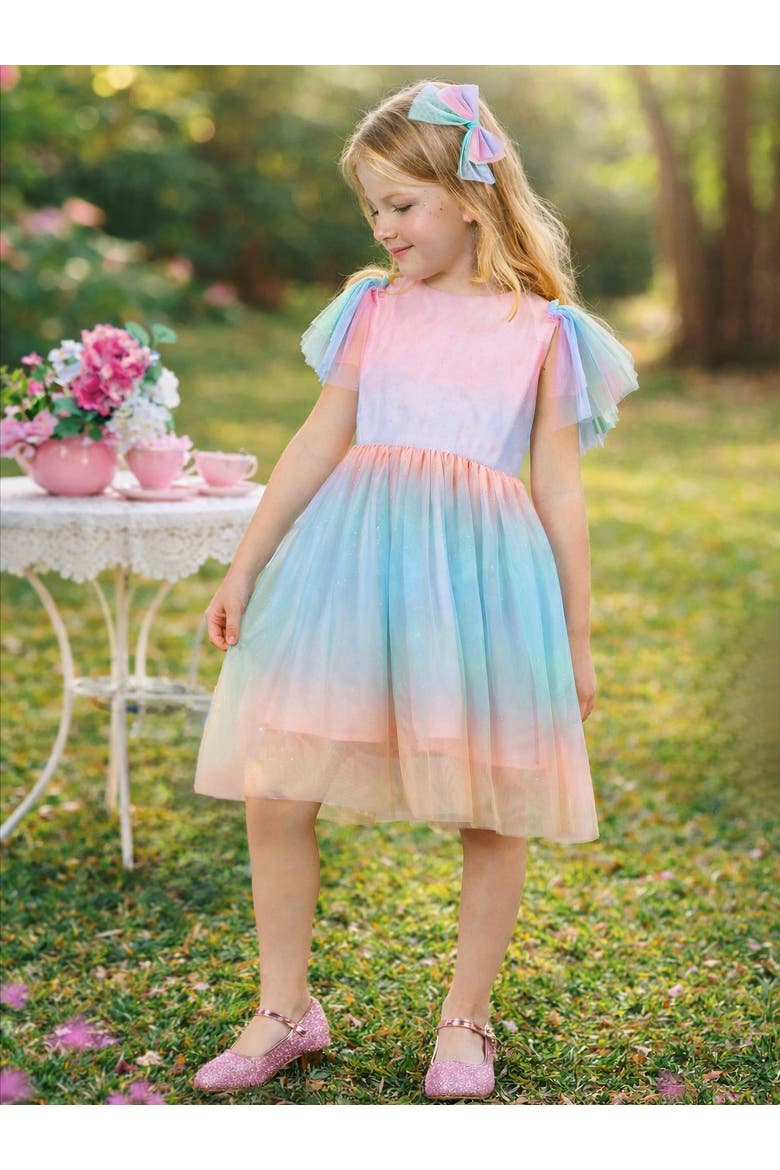 Cotton Candy Dreams Flutter Sleeve Party Dress, Alternate, color, Pink