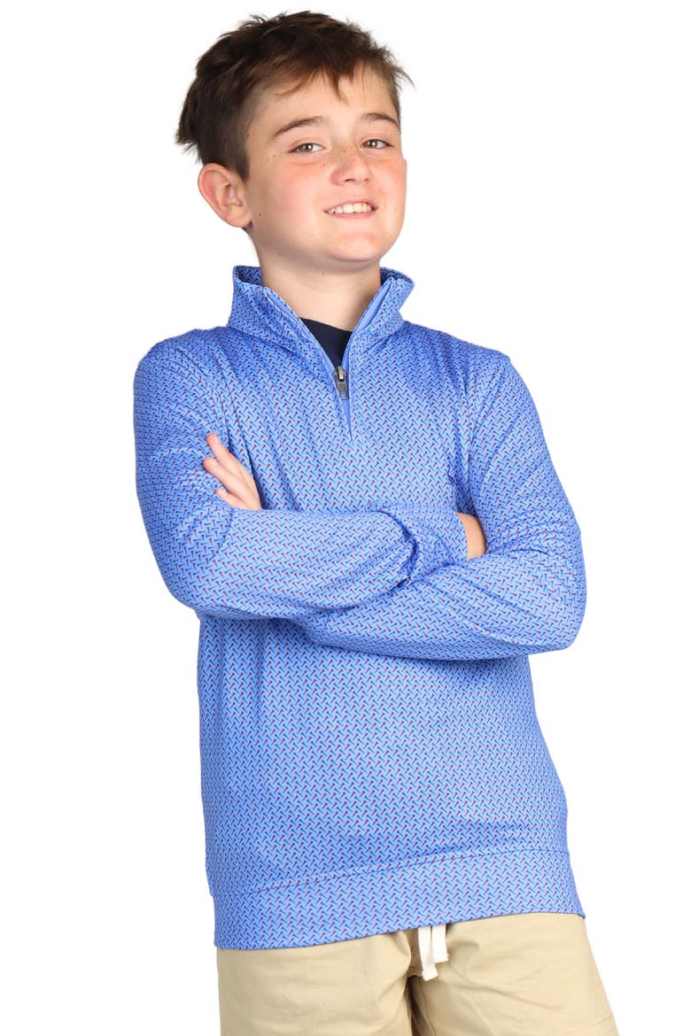 Kids' Golf Tee Quarter Zip Sweatshirt, Main, color, BLUE