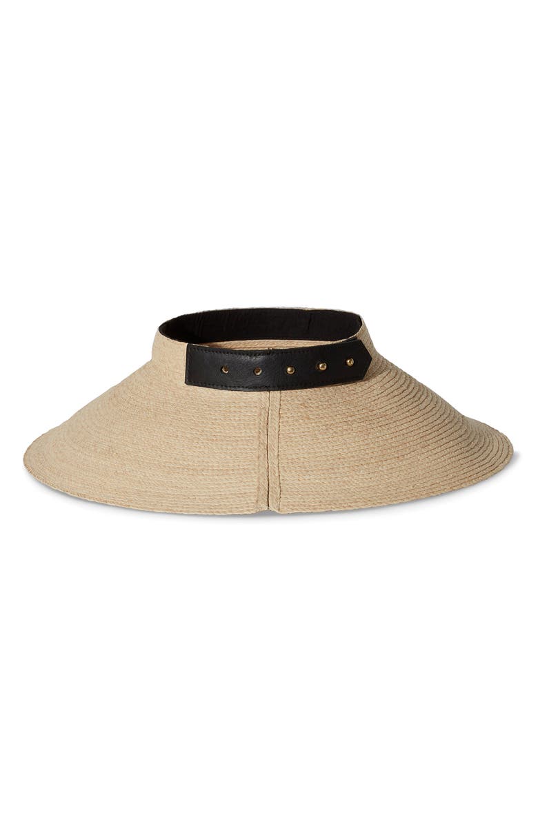 Janessa Leoné Birdie Packable Wide Brim Straw Visor, Alternate, color, Natural